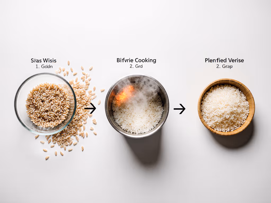 whole_grain_rice_cooking_workflow_showing_soak_heat_and_rest_phases